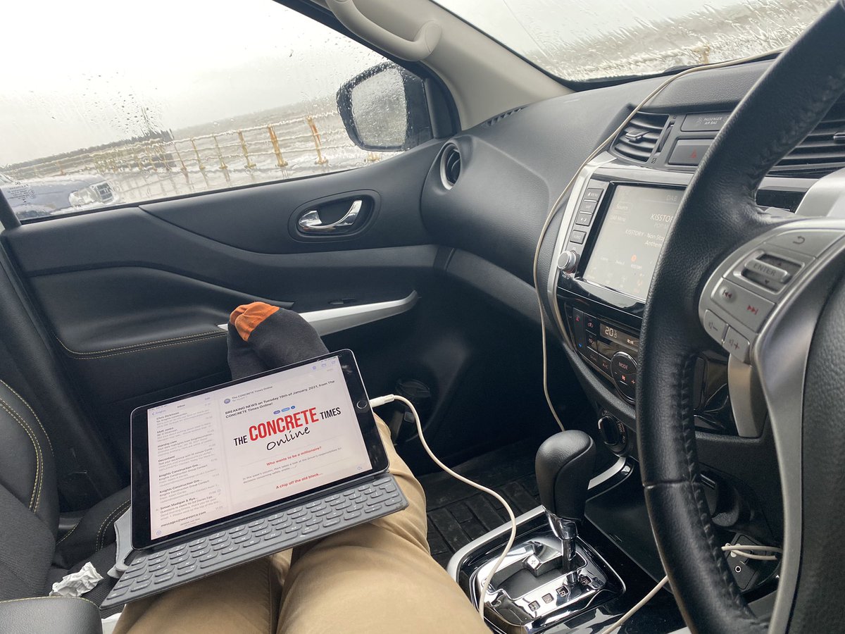 What better way to catch up on emails by the howling wind and rough sea after visiting some wet sites this morning <a href="/Knightsconcrete/">Knights Construction Group</a> #relaxedworking #happyworspace #remoteworking