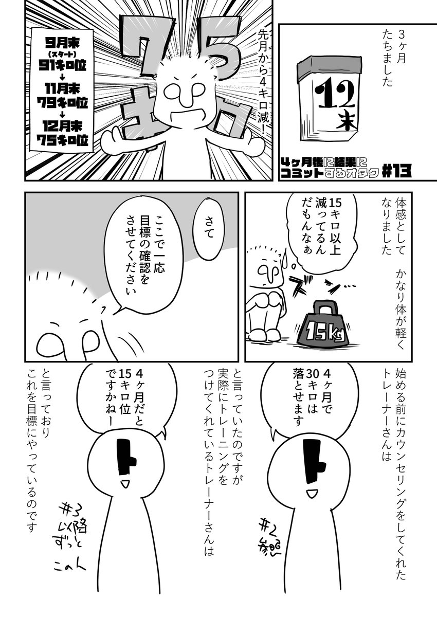 ライザ〇プに通うオリジナルレポ漫画 #4ヶ月後に結果にコミットするオタク その13です。3ケ月たったよって話と、あらためての目標の話。【投稿が遅れてしまい大変申し訳ありませんでした。】 