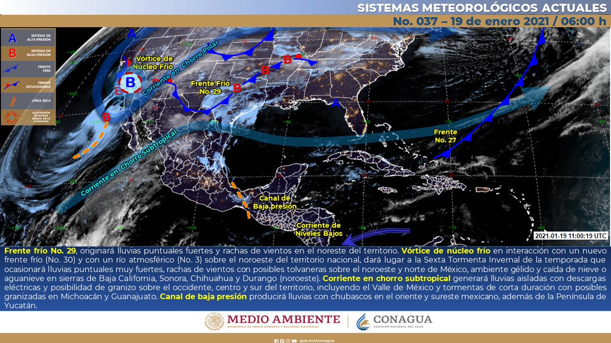 Imagen de Fenómenos #Meteorológicos Significativos de las 06:00 horas en:  
smn.conagua.gob.mx/es/pronosticos…