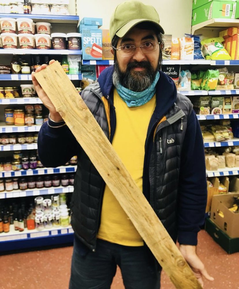 Mattas____Lpool's tweet photo. Dalip has pinned his hopes on the guys who are laying the new flooring ready by tomorrow, being able to use a piece of wood that he is kept since the Bold Street store opened in 1984…you know, as blokes do 🙏🏽 https://t.co/oVZB3jcyl9