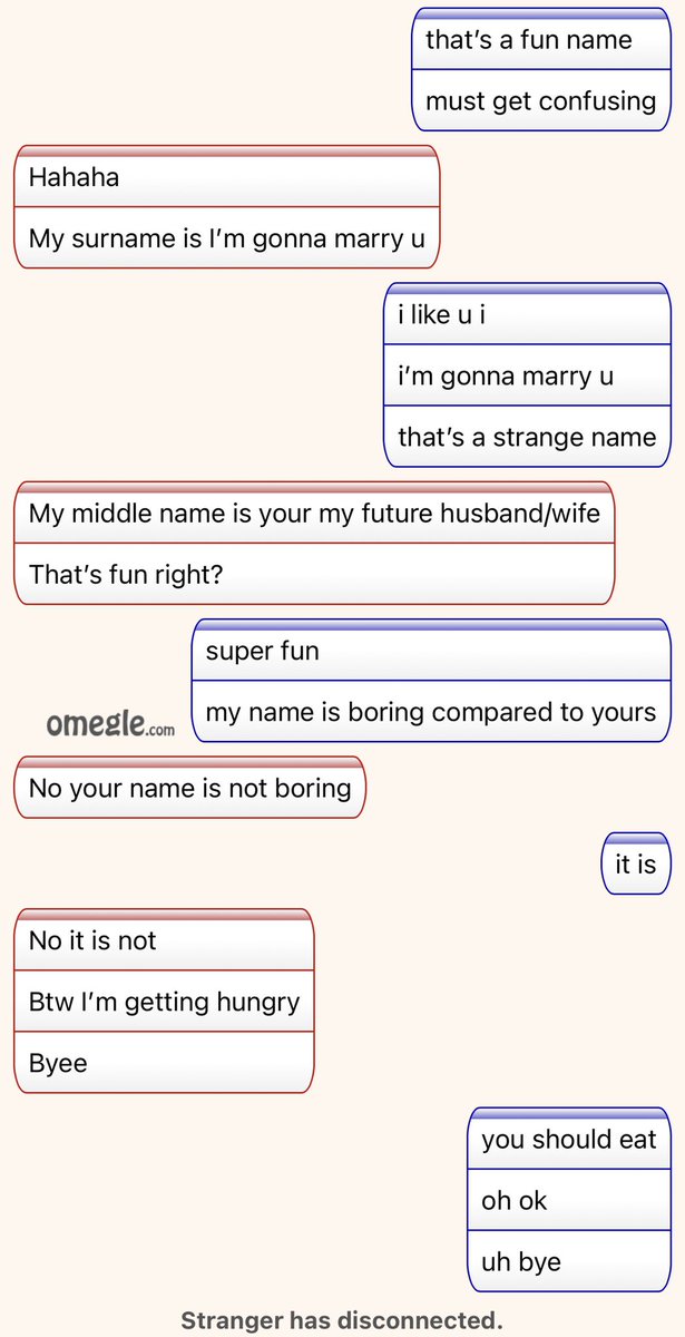 i just had the weirdest omegle experience