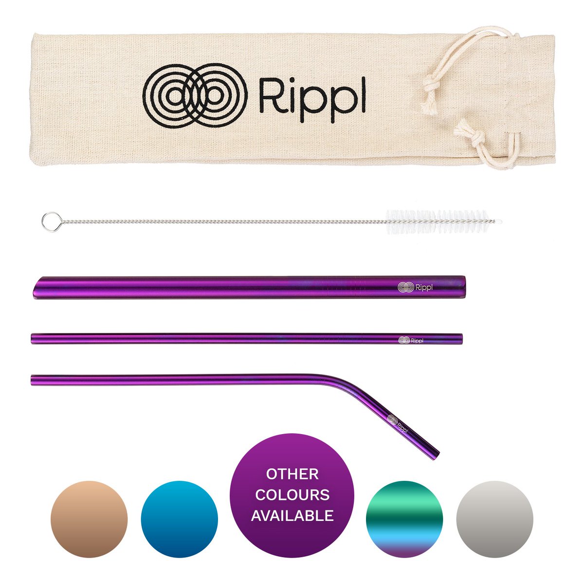 RipplBrand's tweet photo. Rippl Stainless Steel Straw Set 😍

The set comes with three different straws, a washable bag and a cleaning brush - this is our Purple set 💜

To shop click this link below: 

https://t.co/xyCpl0k0mn https://t.co/Z2MNAvSJF5