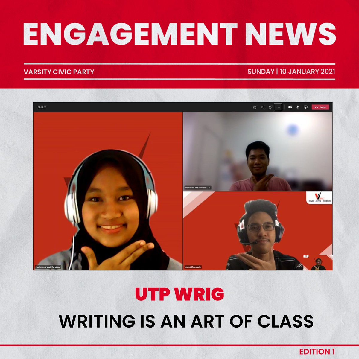 VCPUTP's tweet photo. π€π» VCP Engagement with Medtech, UTP Wrig & Syntech π€π»
VCP had a fruitful engagement with :
1. Medtech
2. UTP Wrig
3. Syntech
Thank you and all the best Medtech, UTP Wrig & Syntech!!
#VCPUTP
#InVCPWeTrust
#UTPElection2021 https://t.co/2v3i3c3Kbw
