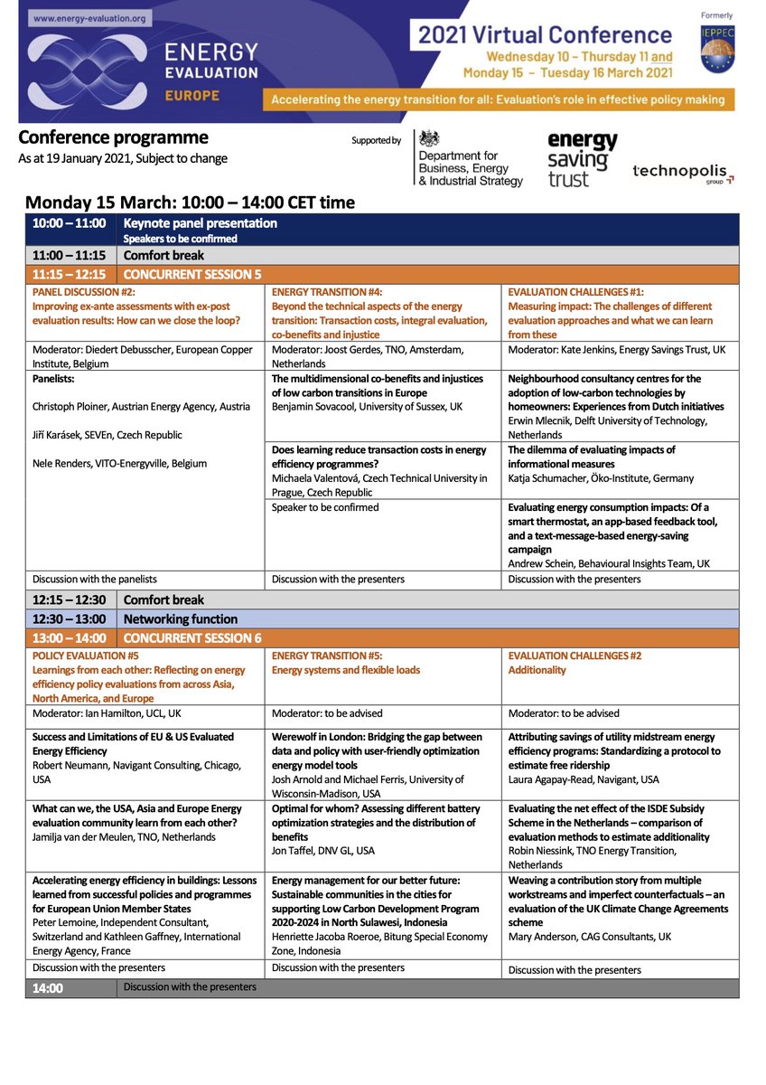 EnergyEval's tweet photo. The Energy Evaluation 2021 Virtual Conference Programme is now available!

View it here: https://t.co/4qCPlAd8ZE

#EnergyEvaluation #EnergyEfficiency #RenewableEnergy     #EnergyPolicies #IEPPEC https://t.co/scWqpxj4DH