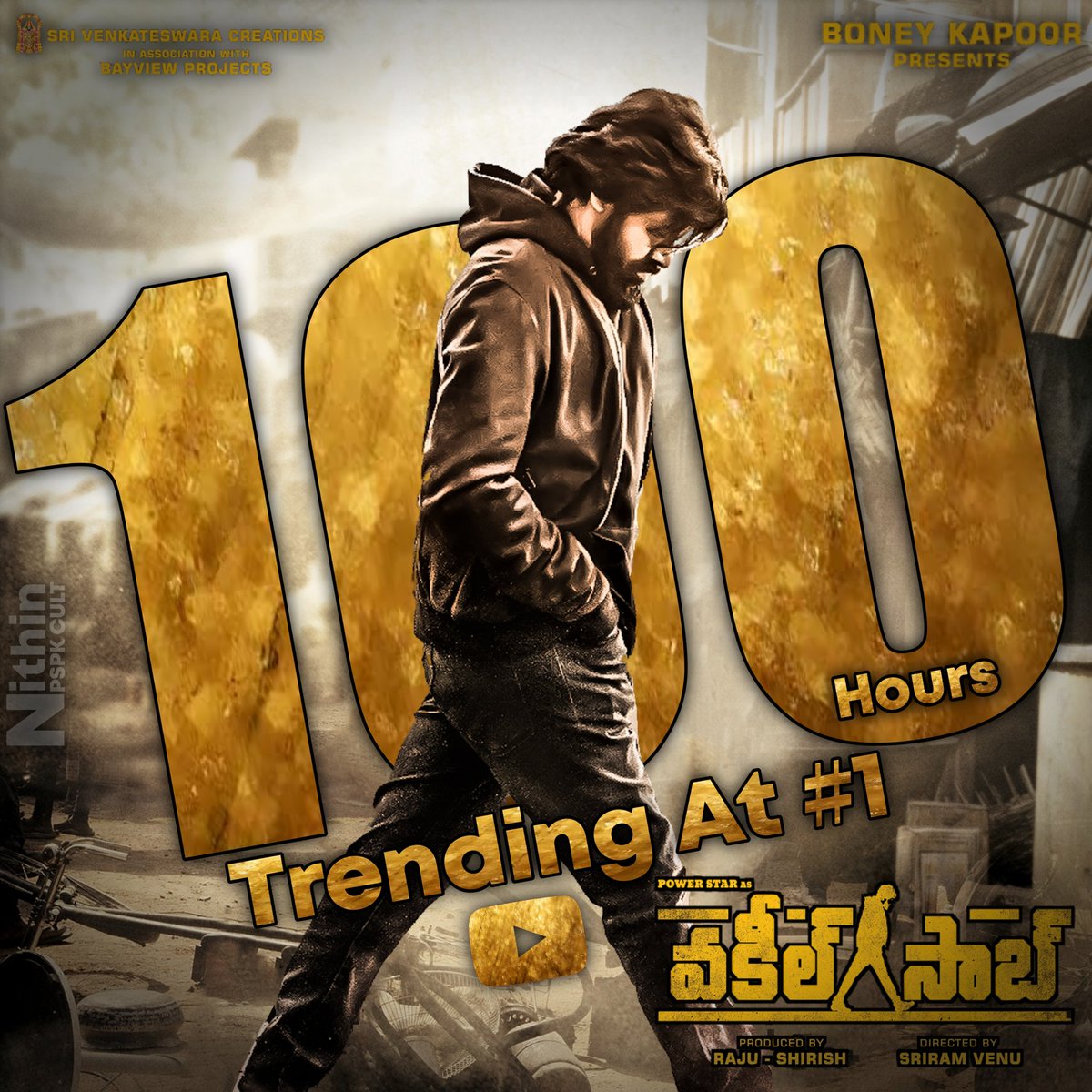 Here's Poster Design From My Side  #VakeelSaabTeaser Still Trending #1 From 100+ Hours in @YouTubeIndia 💥🤩

🔗 : youtu.be/FWKw9mdvS9w

#VakeelSaab || @PawanKalyan