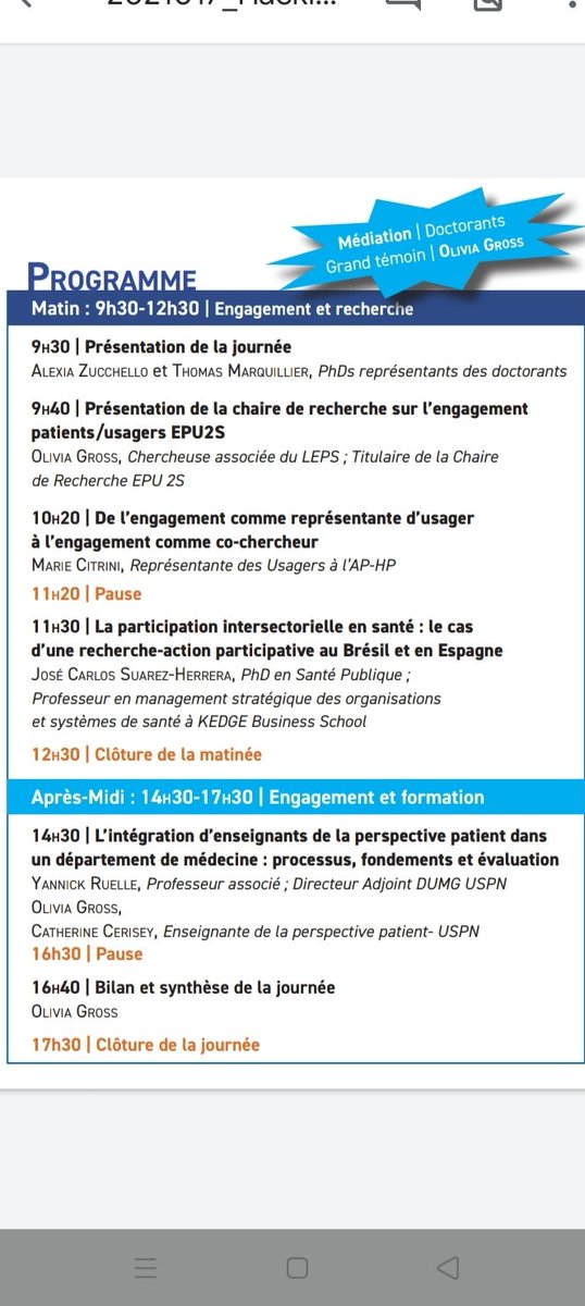 INSCRIPTIONS OUVERRES 1er mars 2020 - Journée des doctorants du @LepsUR3412_UP13 @univ_spn 'Engagement #patient dans le système de #sante. Quelle intégration dans la recherche et l'enseignement ?' @oliviagross @CITRINI4 @cathcerisey Inscription: :forms.gle/wVpt5Go83R2hxm…