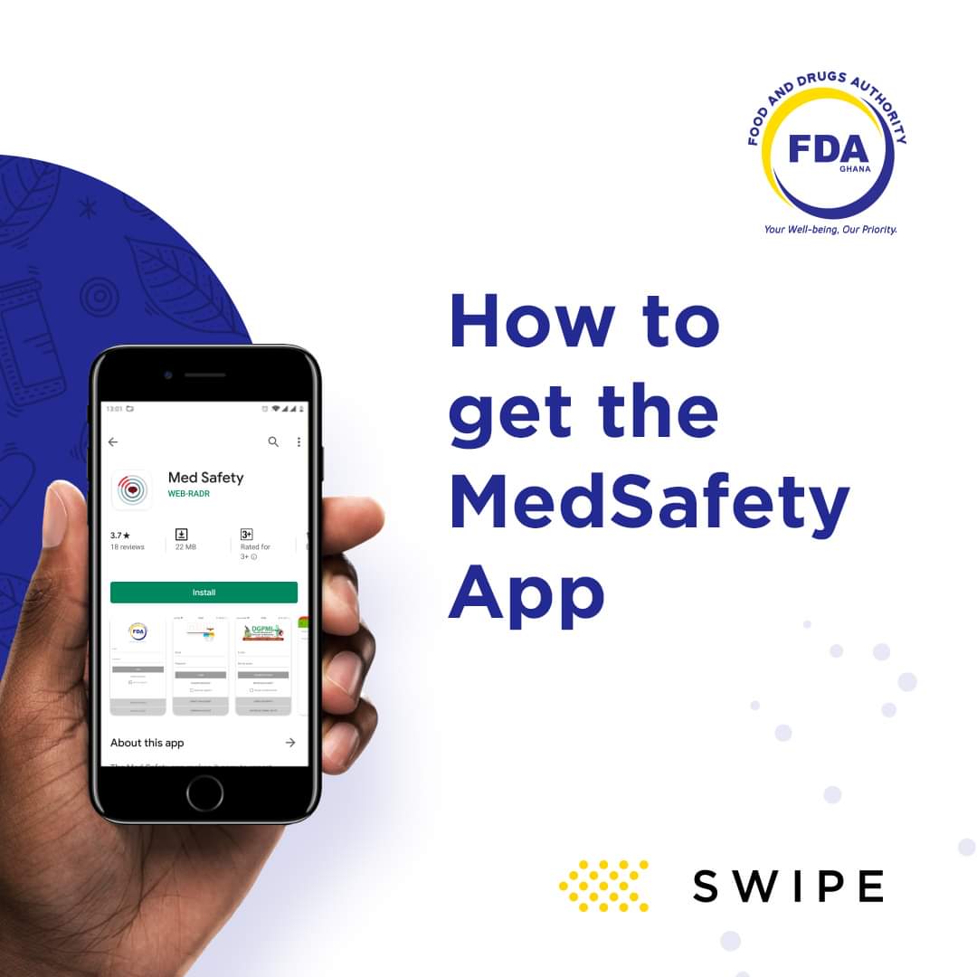 fdaghana_'s tweet photo. Did you know you can report side effect of medicines to the FDA by simply downloading the #medsafety app on your appstore? Follow the steps and you will not only be reporting but you can also get safety alerts of your medicines on your phone . #medicinesafety https://t.co/qRzhGpCvIG