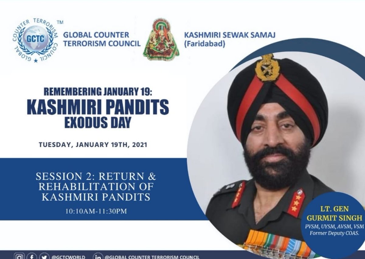 19 January 2021 : #Kashmir  #KashmiriPandits #KashmiriHinduExodus RETURN & REHABILITATION Ten Points ;1.  #Kashmir is INCOMPLETE without  #KashmiriPandits. Period.2.  #KashmiriMuslims MUST Welcome Them Back, with Total Sincerity.3.