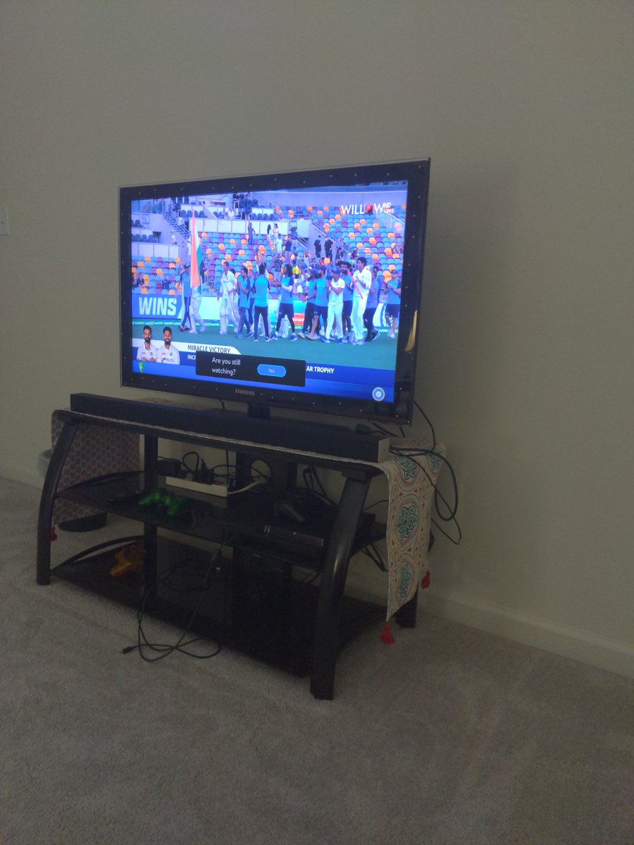 thisisprit's tweet photo. So much Joy. So much happiness. #AUSvIND . Hats off to the Indian cricket team. @Sundarwashi5 @RishabhPant17. 
Special congratulations to @RaviShastriOfc for able to select the playing 11 with these injuries. He deserves to open a blue label tonight.😛😛. https://t.co/ayWQFNt5J7