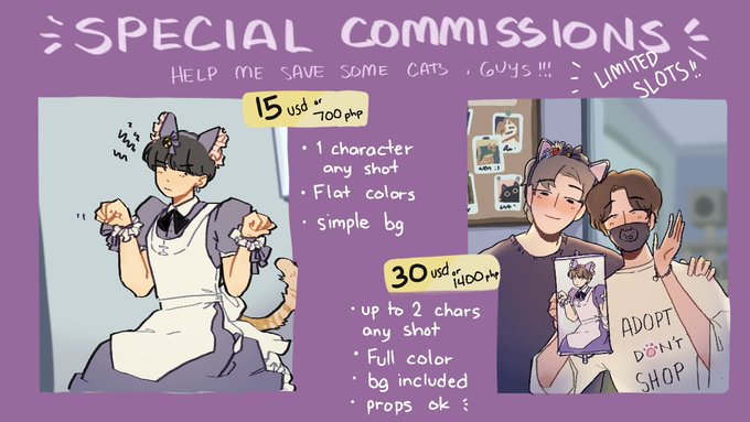 ?✨SPECIAL COMMISSIONS OPEN✨?
im only taking as many slots as it takes to hit my goal!! first come first serve paypal only (details in thread) 