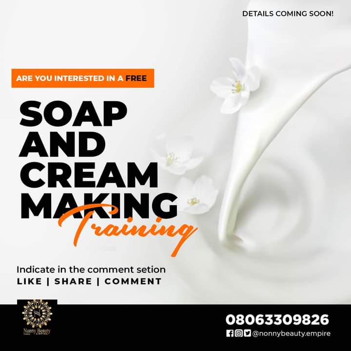 Nonnyempire's tweet photo. #nonnybeautyempire
#beauty
#freetraining
Are you interested in learning a skill in one of the most lucrative businesses?
For FREE?
Comment below.
Like and invite friends now.
#freetraining #creammaking #soapmaking #beauty #SoapAndCream #NMIC #sims #Yahayabello #BBNaija https://t.co/aBb3vGg6qR