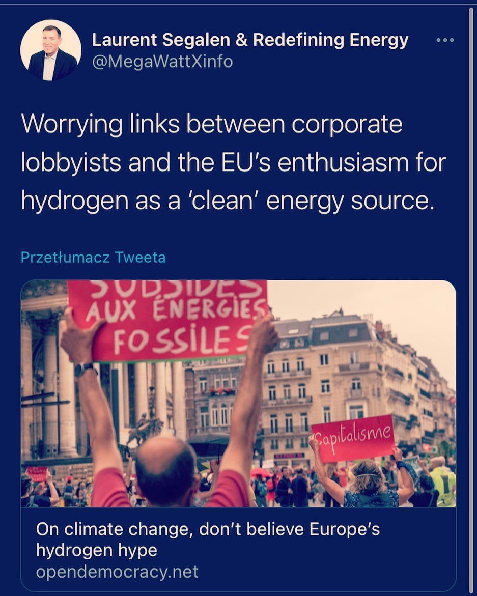 #hydrogen scam is being organised by #bigoil when all we need to do is to embrace the #electrificationofeverything #electrification buff.ly/3nYHFSS