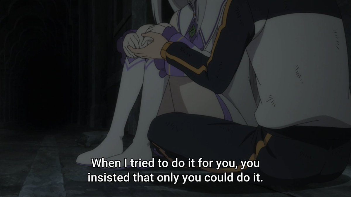 Then Subaru starts talking back and he starts telling her all these hurtful things that he can’t put up with her uselessness but he still loves her and everything about her,