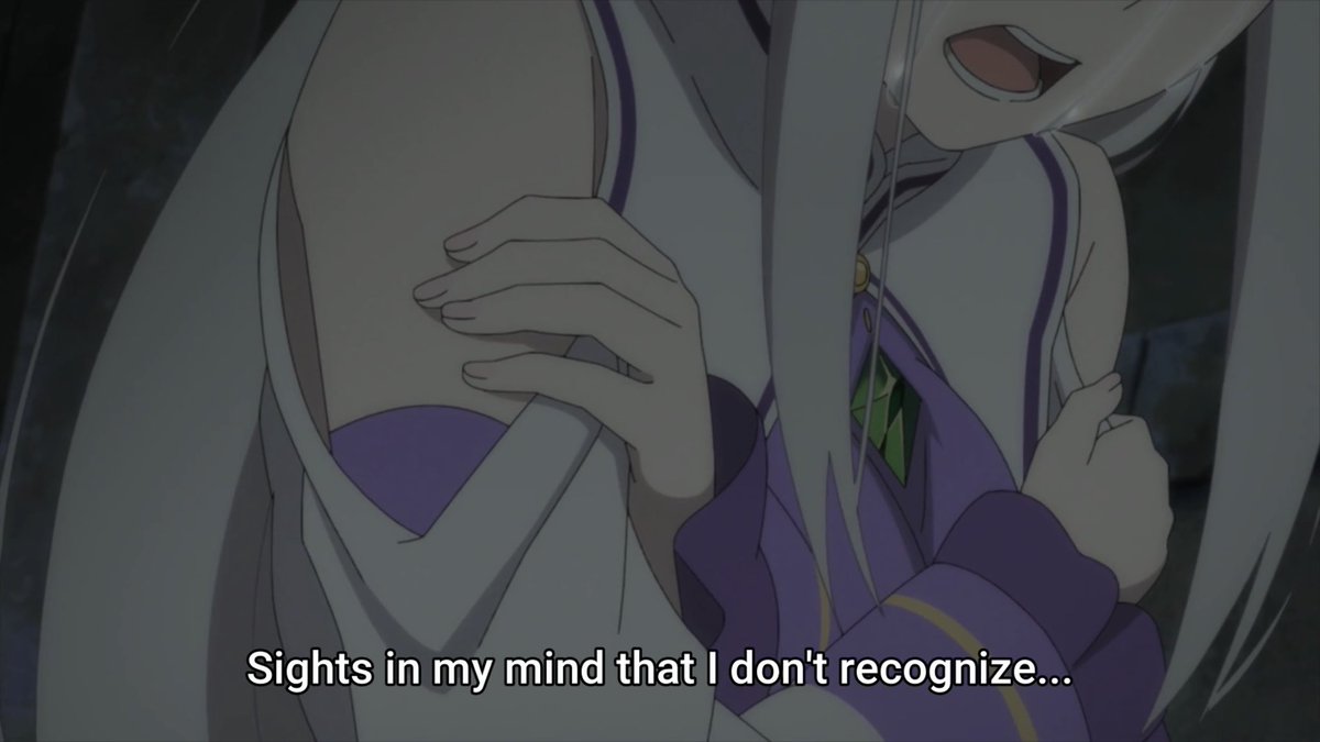 After, we learn that Emilia is afraid of getting her memories back and she’s afraid that she’s going to change