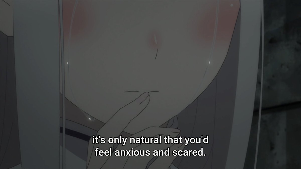 The feelings got though and Subaru understands that she would be scared but no matter what he’ll be by her side and in those memories there’s something precious in them but it’s up to her to find it