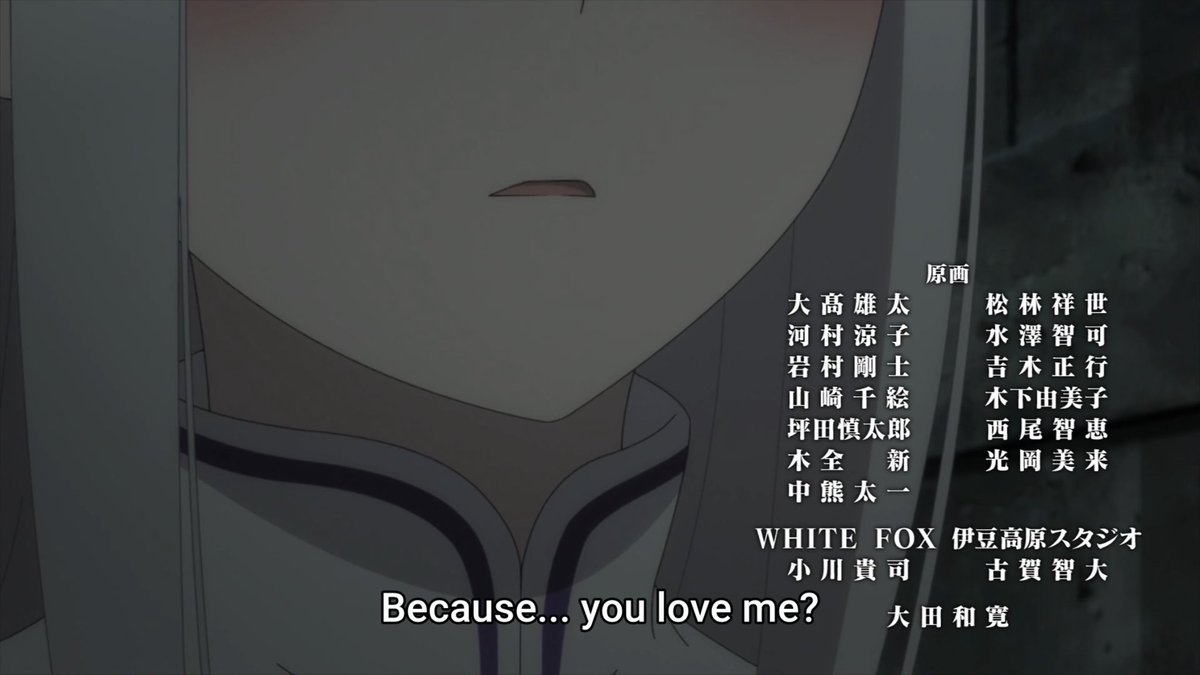 The feelings got though and Subaru understands that she would be scared but no matter what he’ll be by her side and in those memories there’s something precious in them but it’s up to her to find it