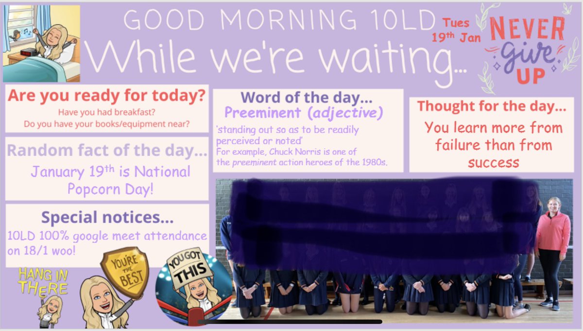 Inspired by <a href="/missgeog92/">L A U R A 🌍</a> I made my own form holding screen on <a href="/canva/">Canva</a> Thanks for for sharing!              Such a great idea as always waiting for some later arrivers! 😬