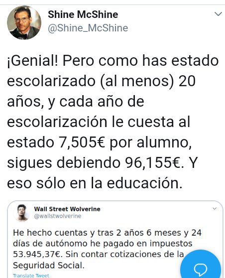 La historia se cuenta sola. Que os pensáis que todo es gratis y nos cuesta a todos una burrada...
