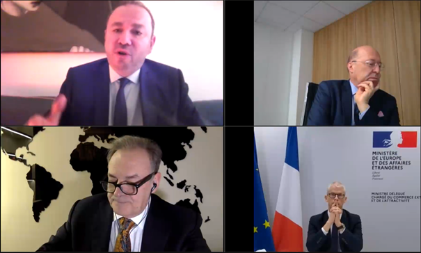 clecourtier's tweet photo. Merci aux 400 entreprises de la #santé connectées ce matin à notre Relance Export Tour en présence de @franckriester. La #TeamFranceExport et @FrenchHealthcare sont pleinement engagés à leurs côtés pour faire croître la filière #santé française à l'international ! #ChooseFrance https://t.co/IrlFKAJ3gY