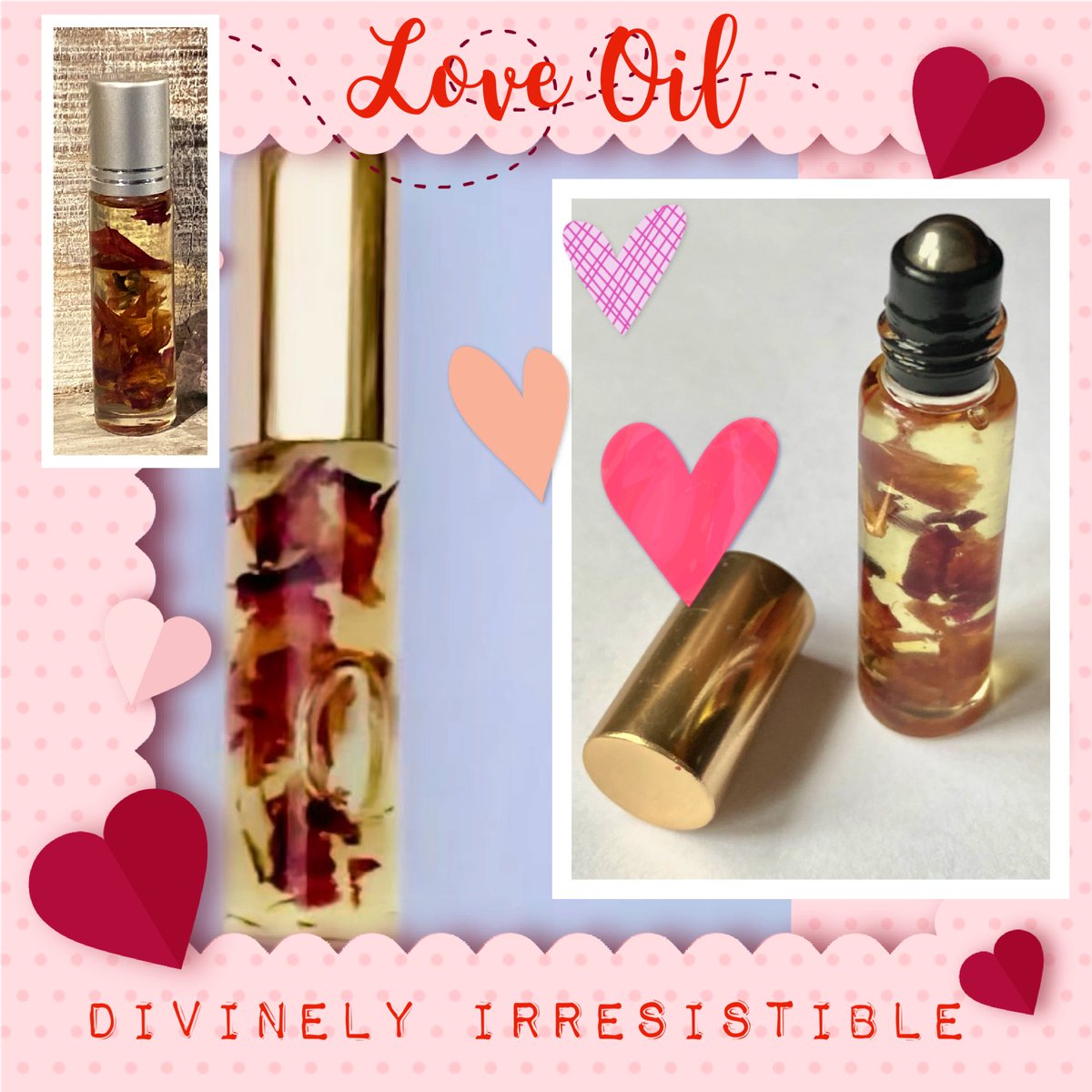 Ervaar de magie van deze liefdesolie: word betoverend aantrekkelijk, goddelijk en onweerstaanbaar💫

VitE en rozen maceraat, etherische toevoeging van lentebloemen, musk en kaneel geven deze magische olieblend een verleidelijke lichtzoete kruidige geur. mooienmagisch.nl/liefdesolie#in…