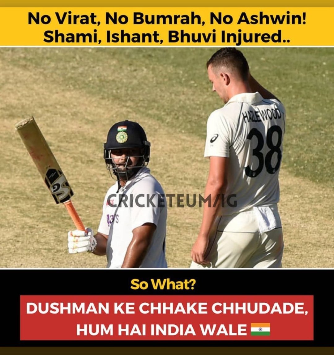 AsifAla14823603's tweet photo. #IndiavsAustralia 
#INDvsAUS 
#ViratKohli 
#RishabPant 
#pujara 
#from36 
#GabbaTest 
#Gabba 
#AUSvINDtest # https://t.co/gdhF7rGM0E