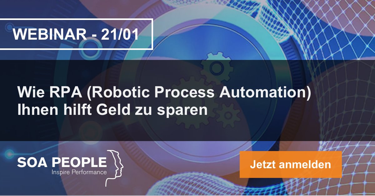 soapeople_de's tweet photo. Wie kann Robotic Process Automation Ihnen dabei helfen Geld zu sparen?
Melden Sie sich jetzt bei unserem Webinar an und lernen Sie, den Wert der Geschäftsautomatisierung zu verstehen.
Link zur Anmeldung: https://t.co/IyNpEPI0M2
#soapeople #rpa #sap https://t.co/KpI95nsHr3
