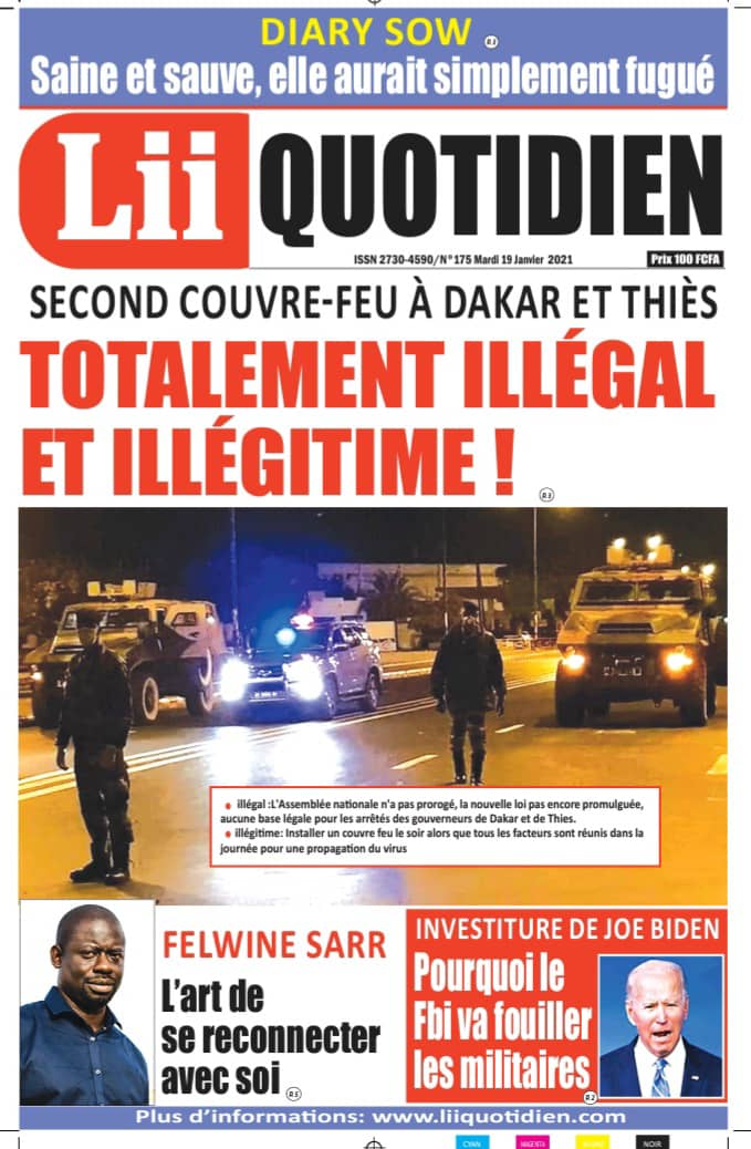 2stvsenegal's tweet photo. Chers amis lecteurs du Journal 📖 #LIIQUOTIEN , Voici la #une de ce #Mardi19Janvier, accompagnée d'une #revuedetitres de la presse avec #ASTOUDIONE
Cliquez sur le lien pour suivre la revue 👉🏾 : https://t.co/4khfDf3JIQ
Bonne Journée ! https://t.co/Bndl0ojp6o