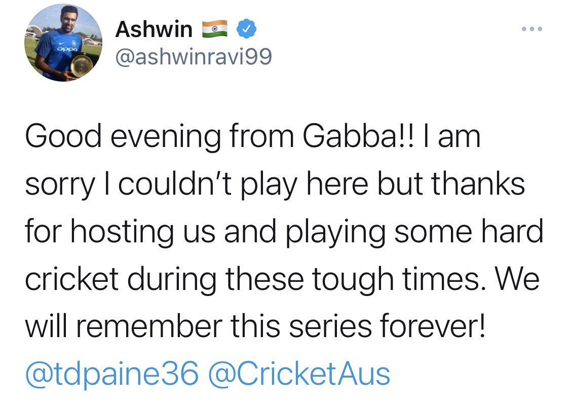 He tagged Tim Paine!!!!! 🤣