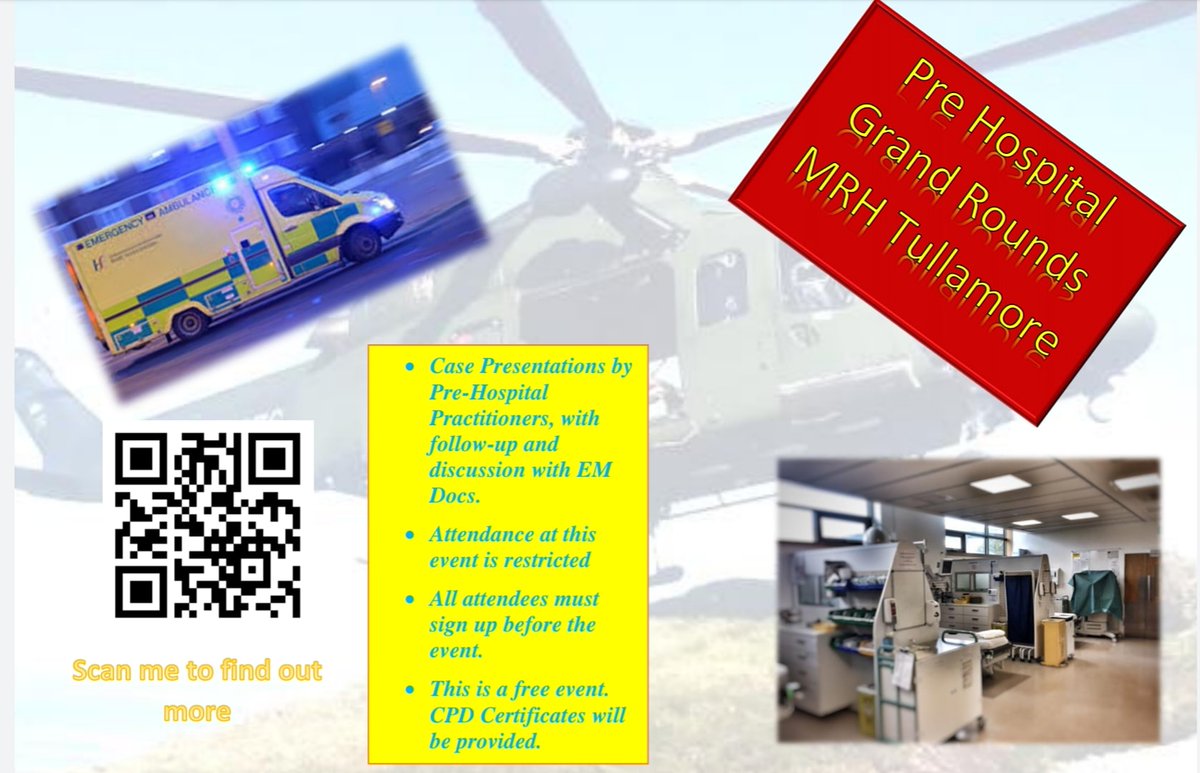 dustymed12's tweet image. We are excited to begin Pre Hospital Grand Rounds in the Midlands with Tullamore Hospital this February. Looking forward to lots of interesting clinical discussion and learning. 
sites.google.com/view/phgr-midl…