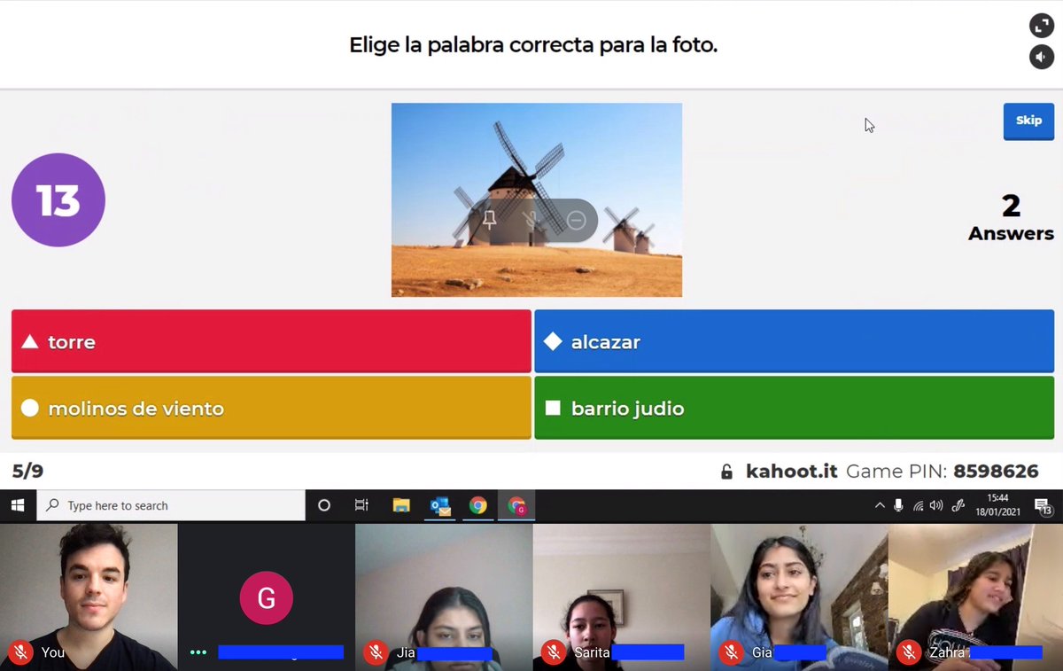 NorthwoodGDST's tweet image. Y12 spanish playing @GetKahoot in their lesson to enrich the girls vocabulary on “el patrimonio” (the heritage) topic. The winner was Zahra, with a special mention to Jia who lost connection but was 1st while she was in the game! 🇪🇸#NWCAlwaysLearning @GDST