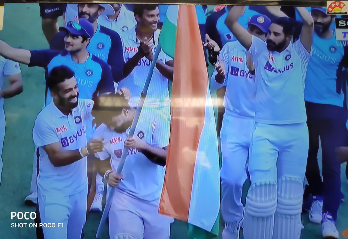 krishna10560503's tweet photo. INDIA Won the Test Series against Australia 2021
What an exciting and thrilling match it was.I have never ever seen match like this.
CONGRATS🏆
Credit
@RishabhPant17 @SubhmanG @WashingtonSund3 @imShard  @cheteshwar1 @mdsirajofficial
#AskTheExperts @BCCI @SonySportsIndia https://t.co/mNPA7JzQaH