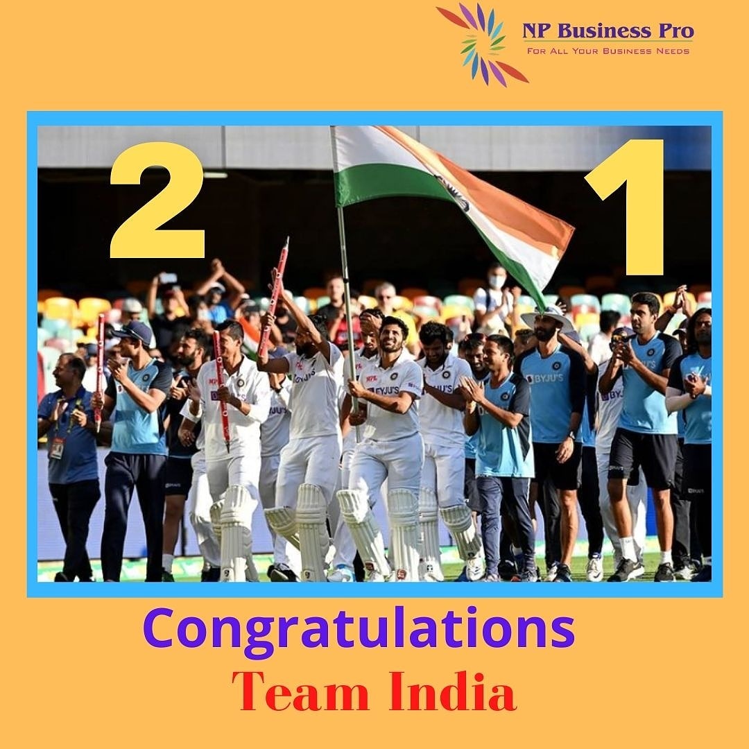 NPBUSINESSPRO1's tweet photo. Tremendous series win #INDvAUS 🎉🎊
Congratulations #TeamIndia #IndiavsAustralia #INDvsAUSTest https://t.co/NoVbS9kibk