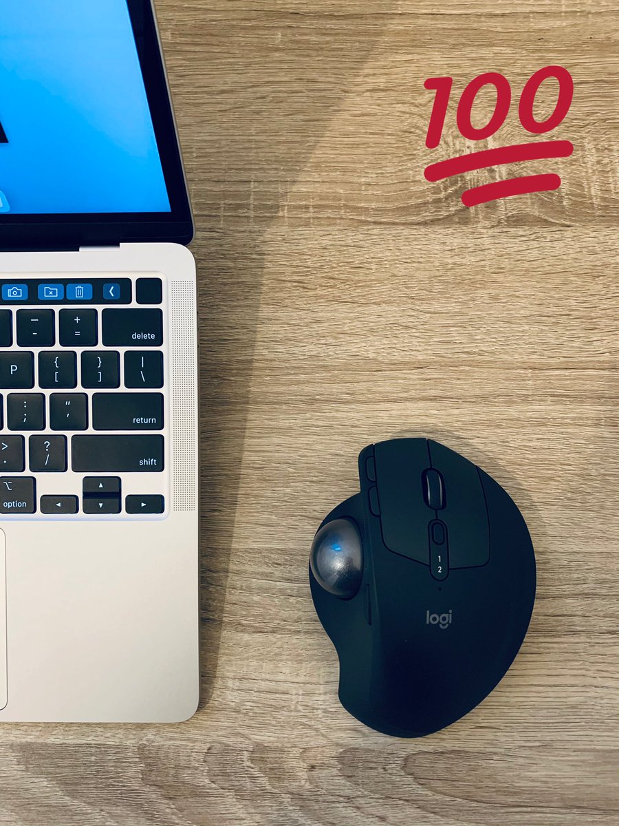 SyotaKondo's tweet image. #logicool 
#MX_Ergo 

マウスをM570t→MX Ergoに新調。
ボタン割り当てを活用して時短です。
トラックパッドとマウス併用で効率化。

みなさんはマウス何使ってますか？
トラックパッド派ですか？