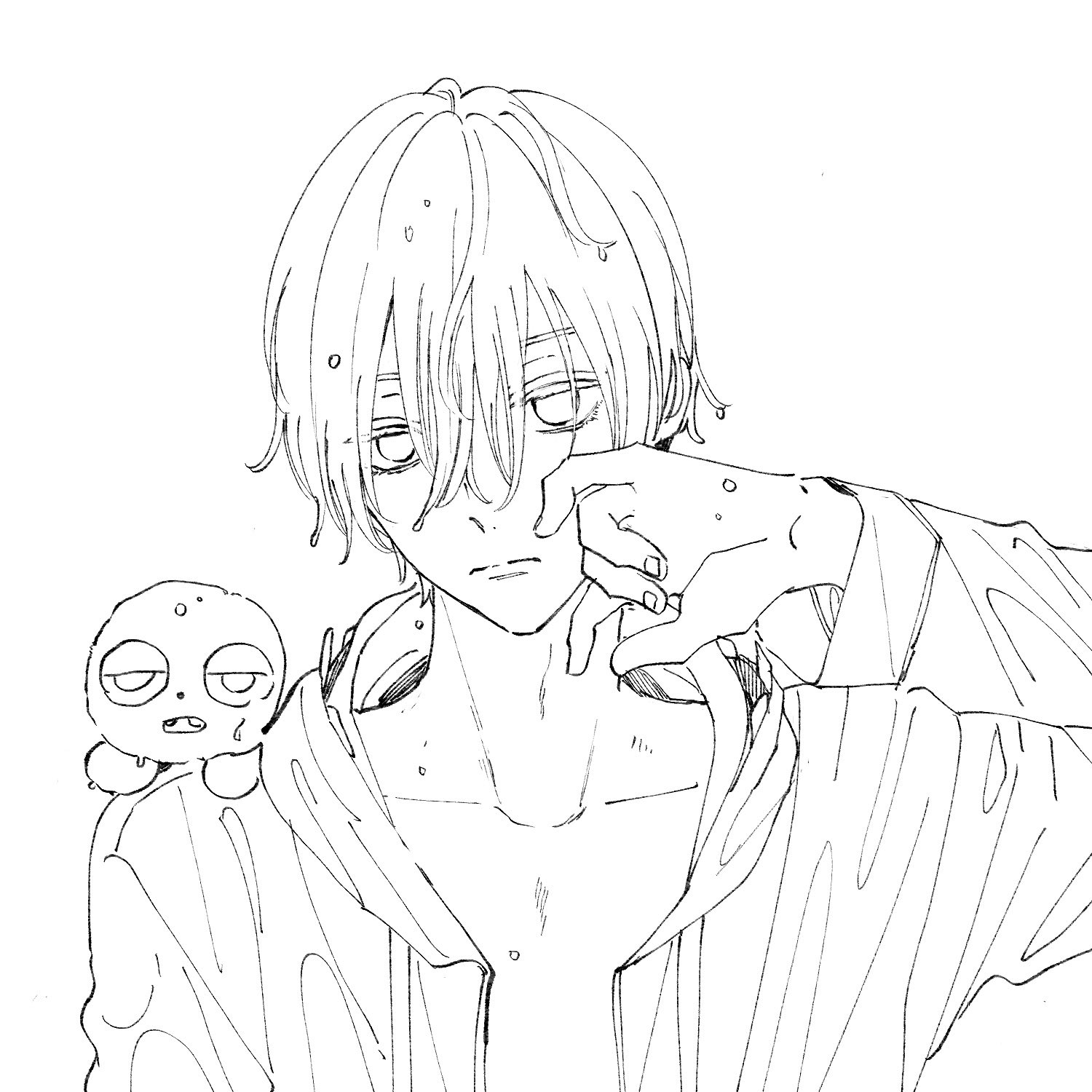 慎本真 Ss Manga Diary エス君本人に 何でこんな汗 かいてるの って言われたイラスト そうじゃなくない みんなも汗にみえる T Co Dvpask4rwb Twitter