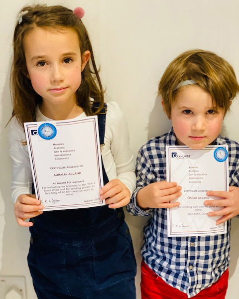 GayhurstSchool's tweet photo. Siblings Auralia and Oscar both got awards this week. They are so proud and so excited to get a letter to open #royalmail #gayhurstathome #jsawards #ELDRIC https://t.co/CQ41UHkxzK