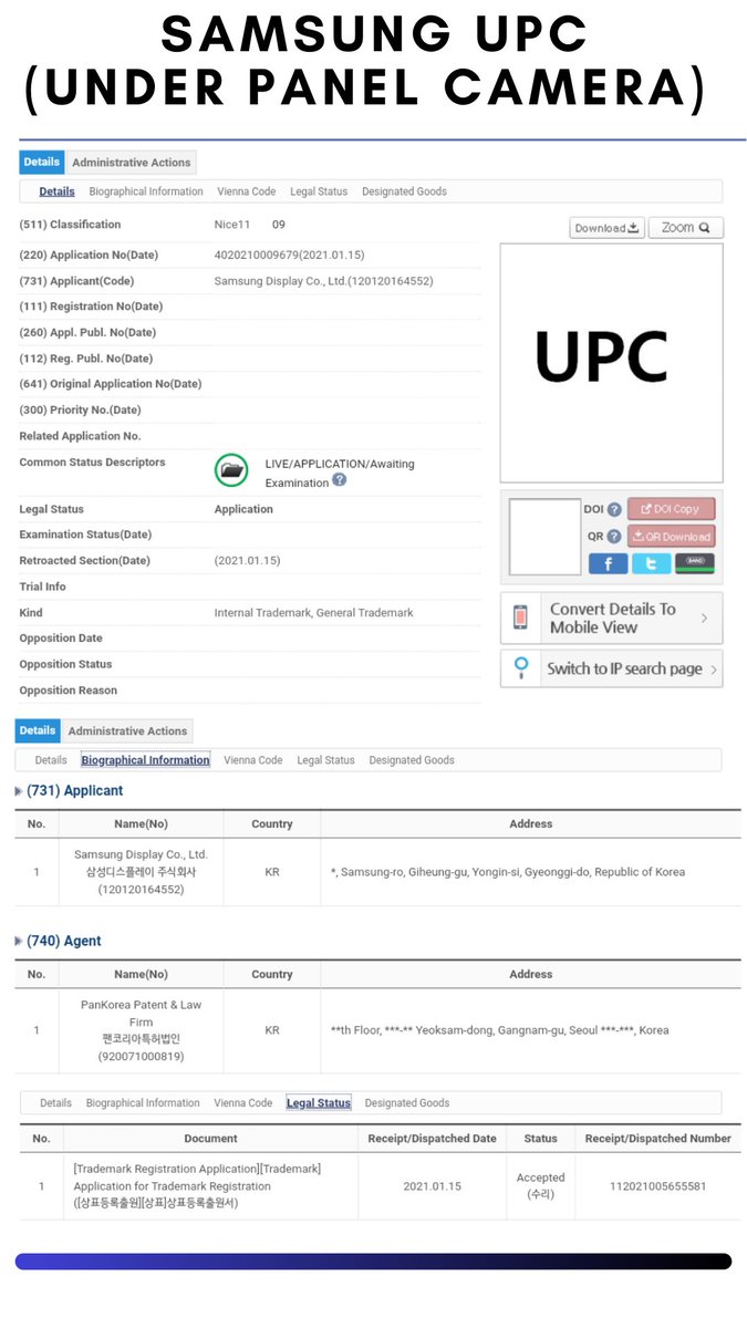 MobNfo's tweet photo. Samsung's new UPC (Under Panel Camera) patent for Smartphone's, TV's, Laptop's...
Via - https://t.co/LqiljvxATA / @letsgodigitalNL
#Samsung #GalaxyNote21 #SamsungUPC #UnderPanelCamera #UnderDisplayCamera #SamsungDisplay https://t.co/ujlpRa93Qa