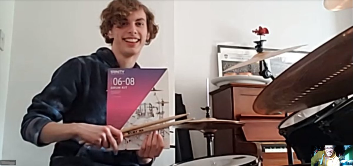 StPetersYork's tweet photo. Congratulations to Upper Sixth pupil Tommy who has passed his Grade 8 drum kit with distinction. Tommy took the challenging and technical exam as a digital grade at the end of last term and he clearly hit all the right notes! His teacher Mr Heywood is understandably proud. https://t.co/A7IxpPjqdE