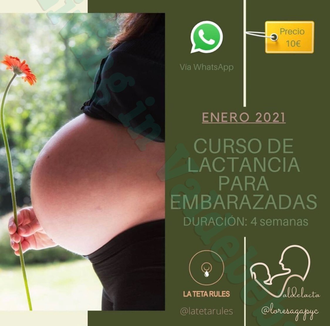 LivingValdbebas's tweet photo. Nuevo curso lactancia para embarazas a cargo de Valdelacta 4 semanas a cargo 3 asesoras de lactancia por Edulacta Plazas limitadas Precio simbólico 10€

Comienza este lunes 25 enero Llamad de nuestra parte Tenemos 10 plazas reservadas para nuestras seguidoras.

#promocionesvdbb https://t.co/iJOE7DkK7L