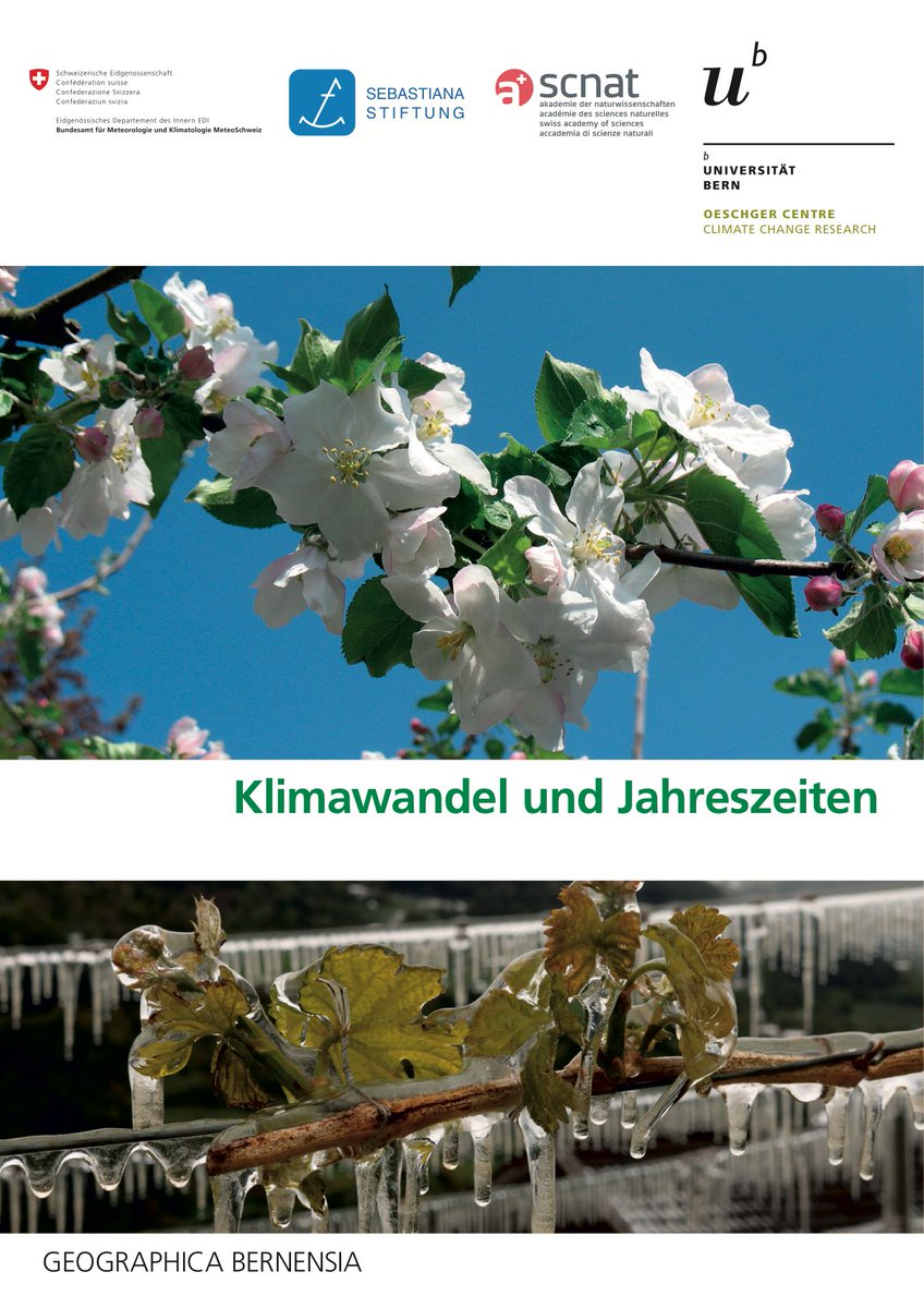 Die neue Broschüre «Klimawandel und Jahreszeiten» des Geographischen Instituts der <a href="/unibern/">Universität Bern</a> erläutert, wie sich der #Klimawandel auf die Veränderungen der #Jahreszeiten auswirkt.
proclim.scnat.ch/de/id/dffjd?em…