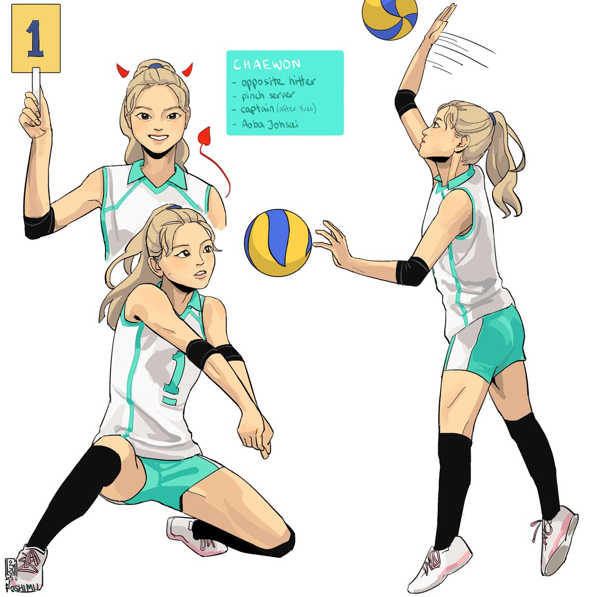 foshimu's tweet photo. haikyuu AU: aoba johsai gowon!

#loonafanart https://t.co/XpfhsUvZLj