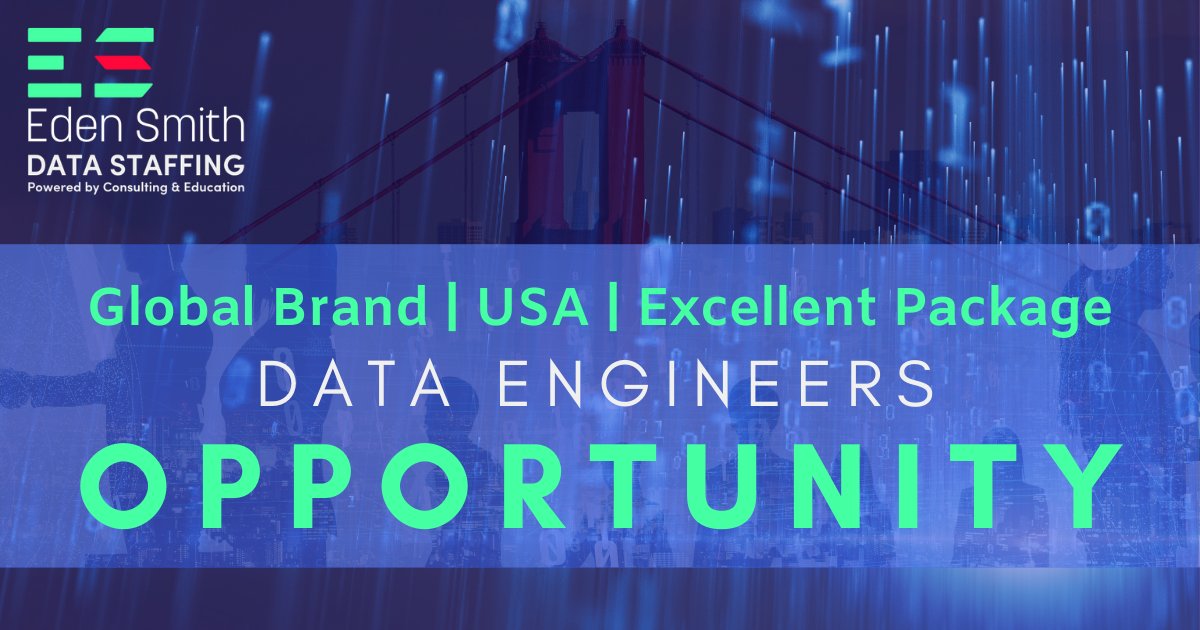 edensmithltd's tweet image. Ready for a promising change? Eden Smith are looking for #DataEngineers & #MachineLearningEngineers to work with a renowned global organisation based on the East Coast, USA ☀️ #machinelearning #machinelearningengineer #dataopportunities #hiring #datateams #datastaffing #hr
