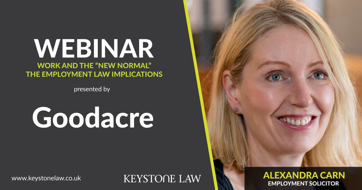 Keystone_Law's tweet photo. Today our #UKEmpLaw specialist Alexandra Carn is hosting a webinar with @GoodacreUK which will cover the legal implications of remote working. Drop us a line if you have any questions. https://t.co/iu8TvcUV6S