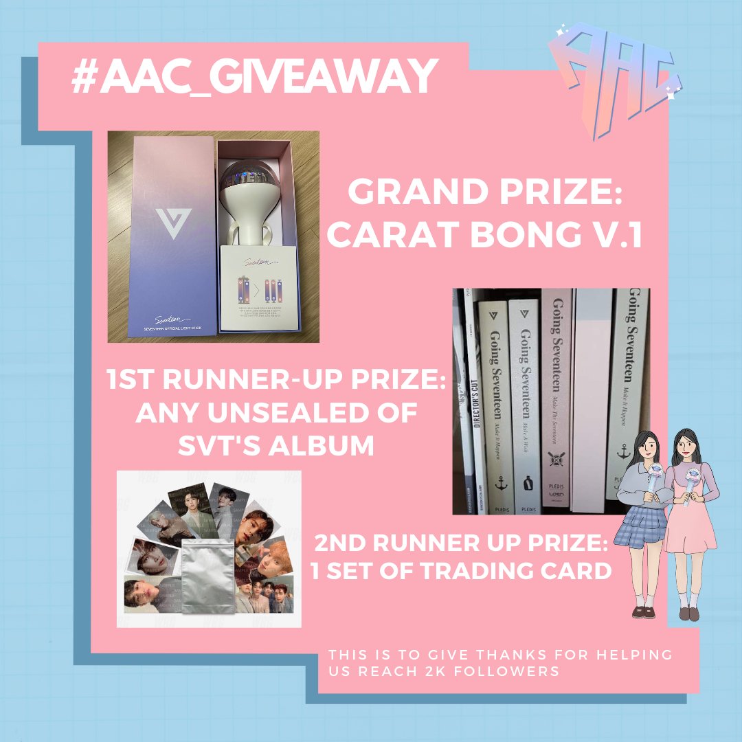 allaboutcaratph's tweet photo. 💎AAC GIVEAWAY💎

Get a chance to win 1 Carat Bong v1, any 1 unsealed svt's album &amp; 1 set of trading cards from in-complete merch.

Just follow these mechanics:

1. Like &amp; rt
2. mbf us + @aac_updates
3. push notification + get us on your shop lists
4. + THE MECHANICS BELOW ❤️ https://t.co/2tO4d2PODT