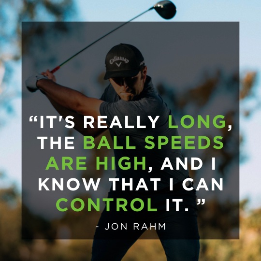 CallawayGolfEU's tweet photo. "For me it was such an easy transition into Epic. It's really long, the ball speeds are high, and I know that I can control it. That makes for a great driver." - @JonRahmpga on the new Epic Speed Driver. 💚

#TeamCallaway | #EpicSpeed https://t.co/SrRltkJZlk