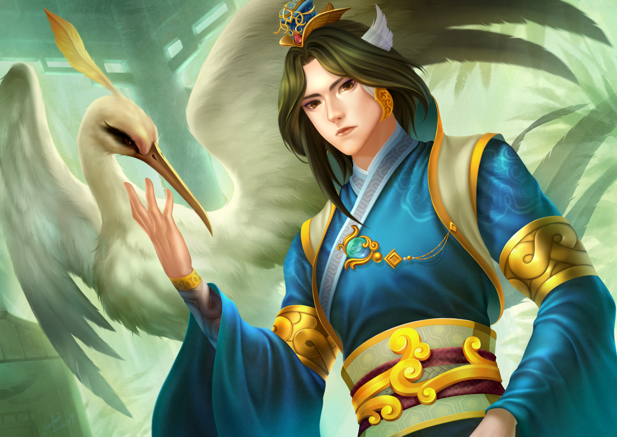 鳥男 #鳥 #鶴 #男 #中國風 pixiv.net/artworks/87160…