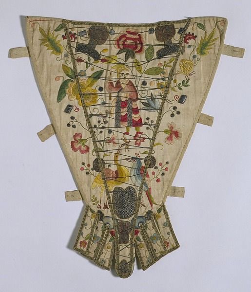 #Embroidery patterns for garments were drawn up like this in the #18thc. This fine design is in a pattern book by Margaretha Helm, detailing a #stomacher that would have come to colourful life like the surviving example here, both objects <a href="/V_and_A/">V&A</a> #fashionhistory