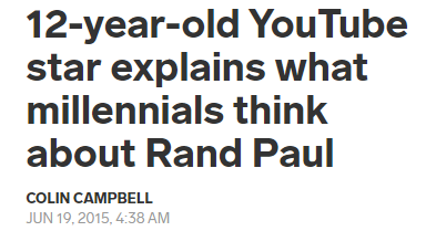 In 2015, CJ Pearson briefly campaigned for Rand Paul’s in which he described Rand Paul as having a “unique ability “ to connect with Millenials