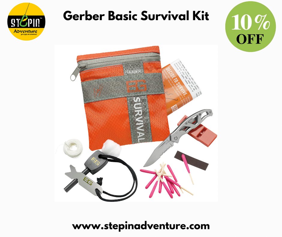 Buy The survival kits which includes the best essential equipment.
bit.ly/2LBhvsv
#survivalkit #Gerber #Gerberkit #trekkingequipments #camping #survivalgear #campinggear #hikinggear #outdoorgear #backpackinggear 
#campinglife⠀#gerbersurvivalkit #shoponline