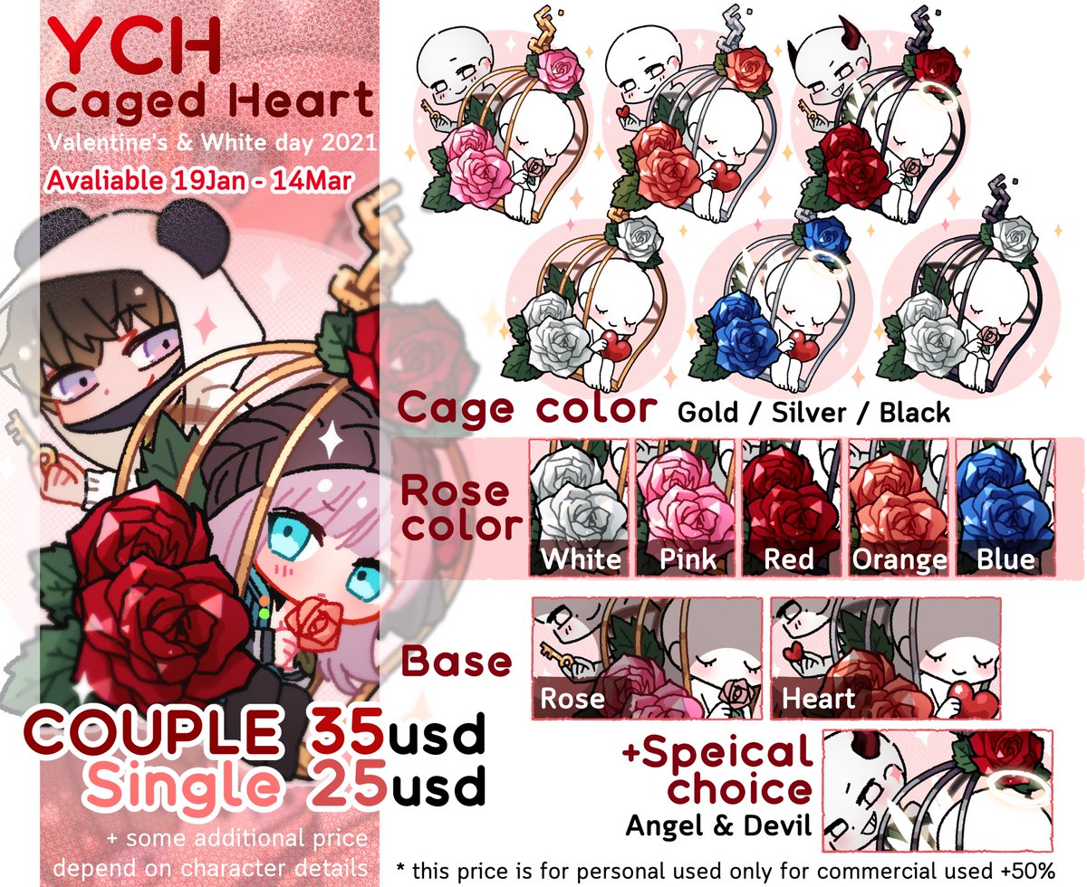 [RT appreciate]

🌹YCH Commission & P2U🌹
There's no escape in this cage of love.
But don't worry, my dear. I never want to be free.

For commission please DM. (Don't forget to read pic3)

P2U here: https://t.co/wPPZaHRjSR

thank you all! 😘🍫

#commission #commissionsopen #P2U 