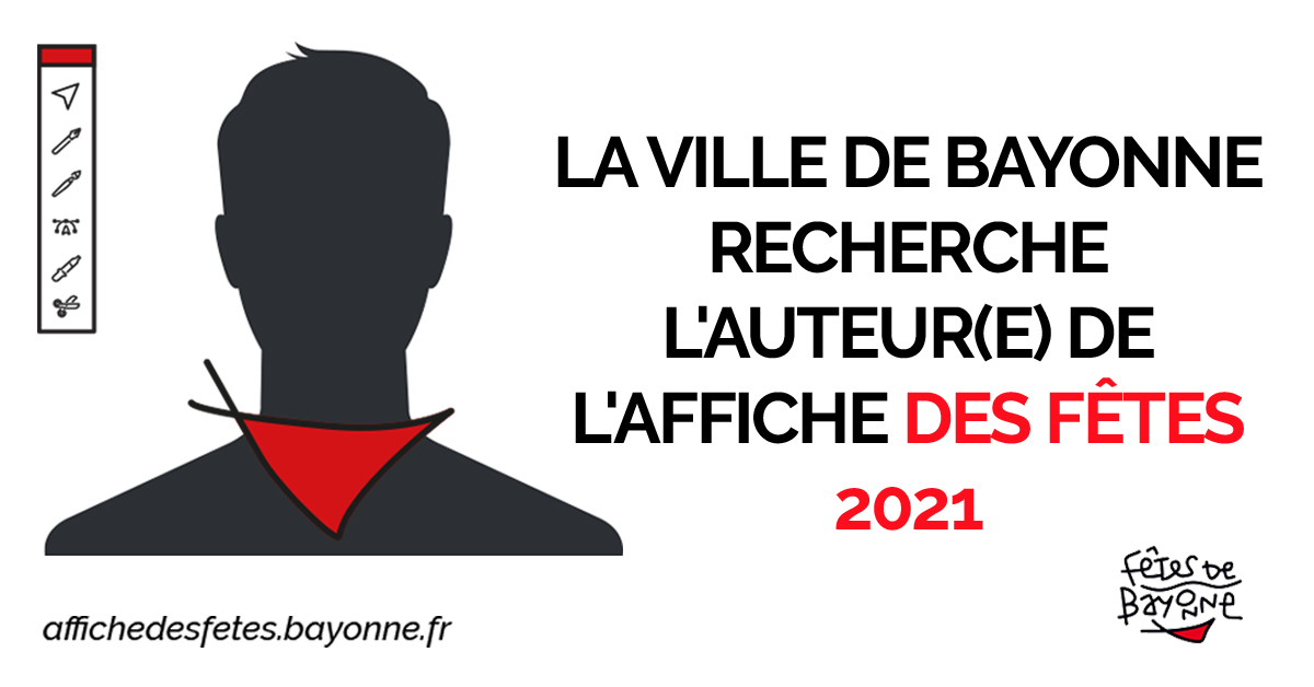 VilleDeBayonne's tweet photo. #BayonneMaVille 

La Ville de Bayonne recherche l’auteur(e) de la prochaine affiche des Fêtes de Bayonne. Vous êtes graphiste, photographe, peintre ou plasticien, professionnel ou étudiant ? Participez !

Toutes les infos 👉
https://t.co/Zpyti8j3kv https://t.co/IQPNflULJQ